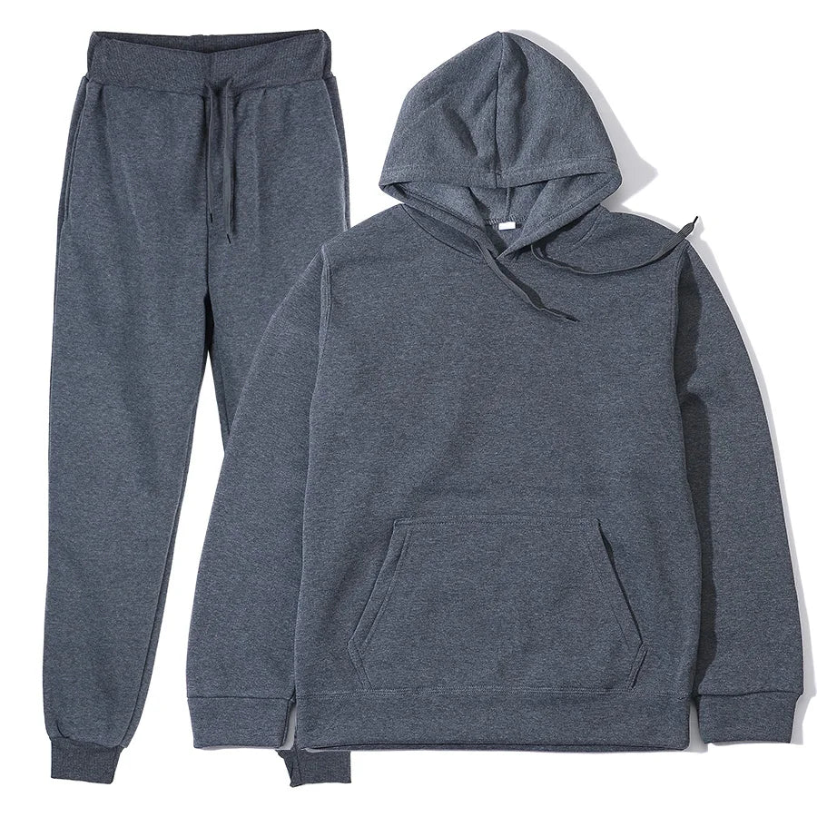 Men's Sports Tracksuit Set - Hoodie and Pants Two-Piece Running Casual Outfit for Men and Women