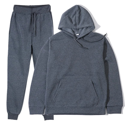 Men's Sports Tracksuit Set - Hoodie and Pants Two-Piece Running Casual Outfit for Men and Women