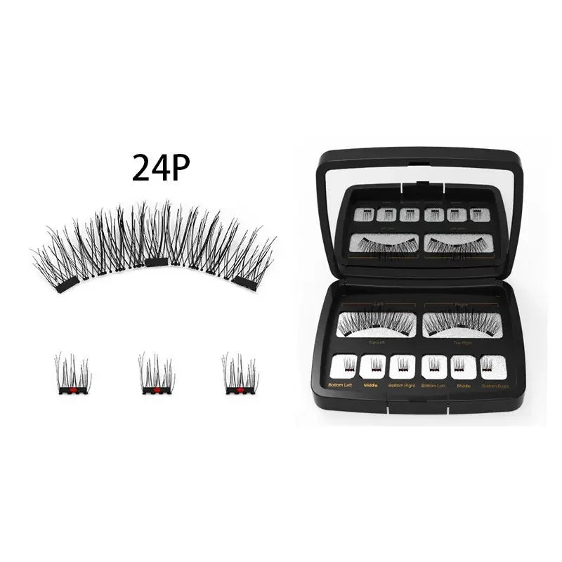 3 Magnetic Mink Eyelashes – Natural Long False Lashes with Applicator, High-Quality Extensions
