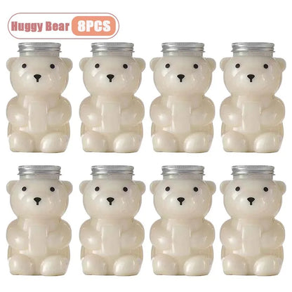 1-10PCS 500ml Cartoon Bear Portable Bottles – Cute Transparent Drink Containers for Bubble Tea, Juice & Party Supplies