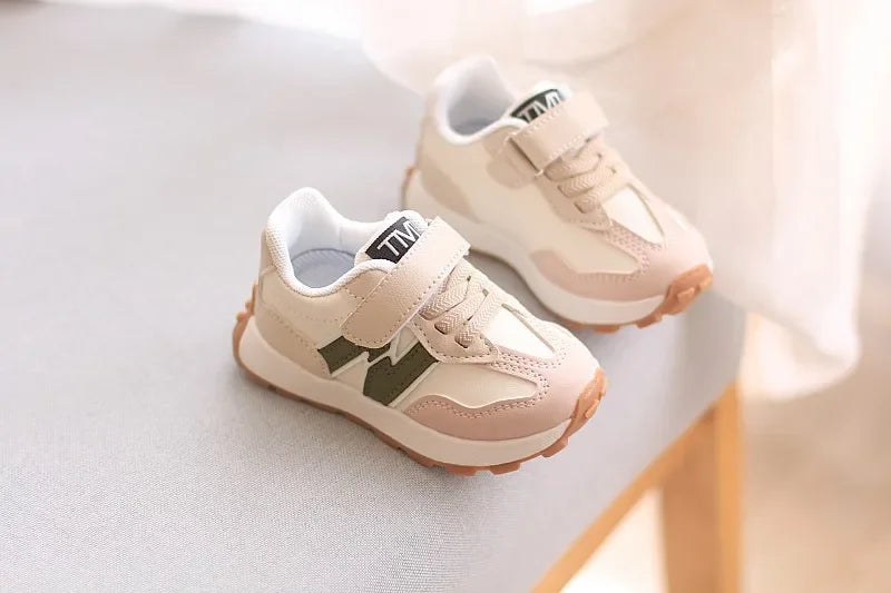New Kids Sports Shoes - Non-Slip Breathable Lace-Up & Hook and Loop Casual Sneakers, Lightweight Soft Sole