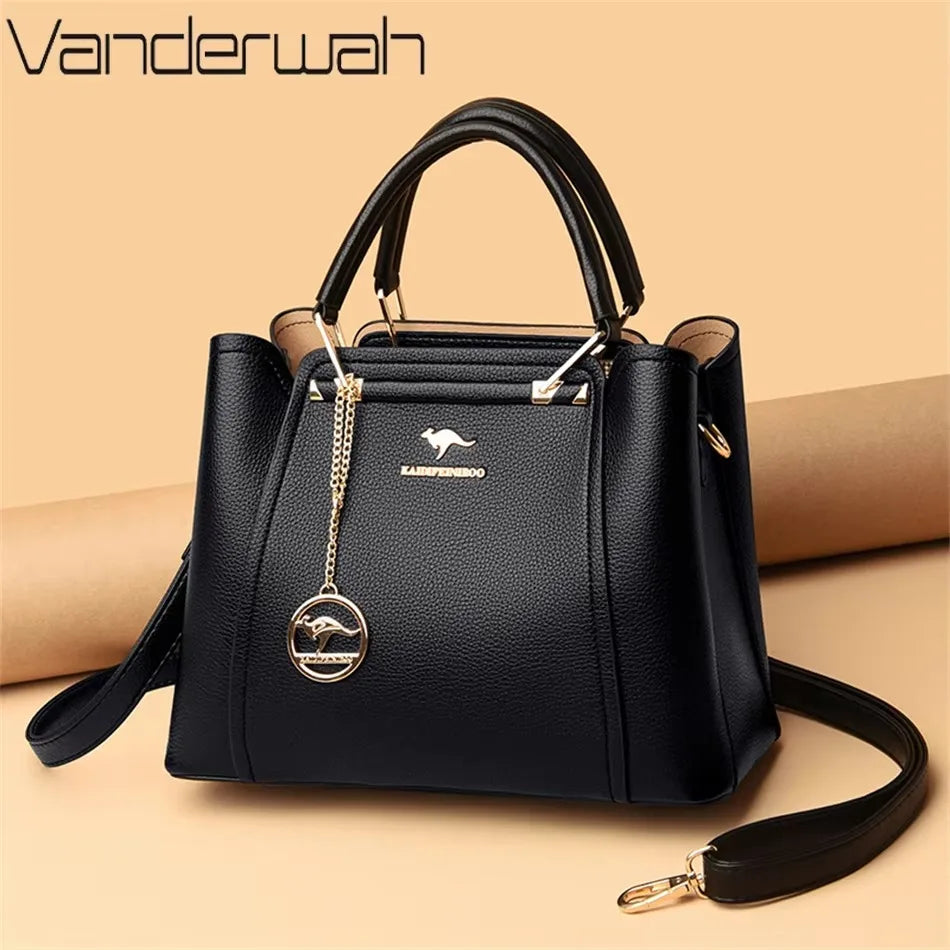 Luxury Women’s Leather Handbag – Large Capacity Shoulder & Crossbody Designer Bag