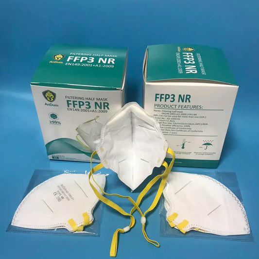 Head-Mounted FFP3 Mask — Adjustable 3D Respirator with EN149:2001 Protection Against Oily Particles