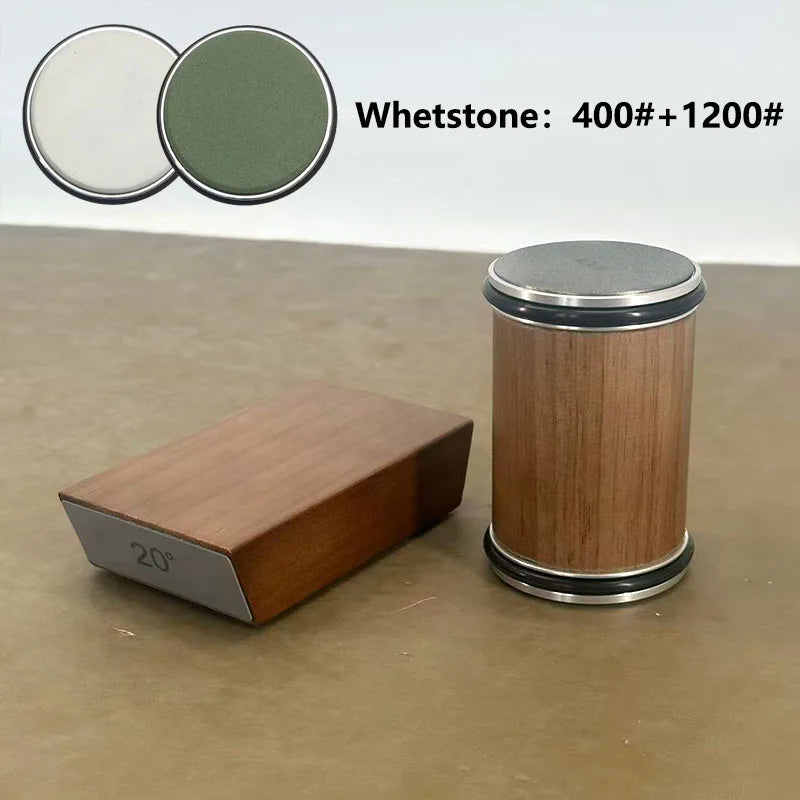 Rolling Knife Sharpener & Magnetic Holder – Diamond Sharpening Stone Kit with 15° and 20° Angle Rollers for Kitchen