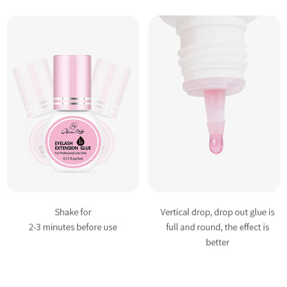 GLAMLASH Eyelash Extension Glue — 0.3-2 Sec Fast-Dry Black Adhesive for Individual False Lashes, Professional Kit
