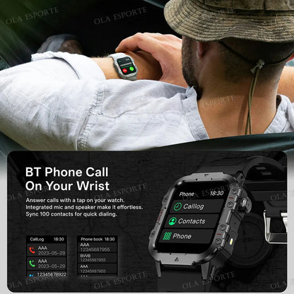 Military Smart Watch HT30 - Outdoor Sports Fitness Tracker with GPS & Bluetooth Calls
