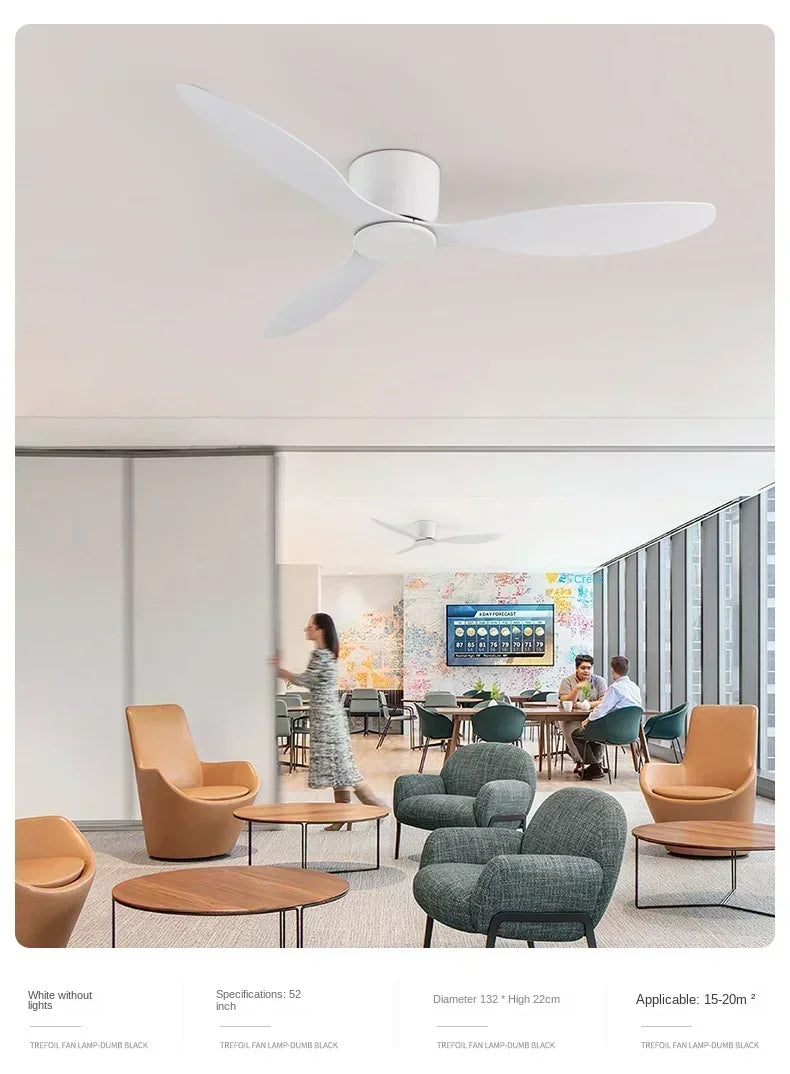 LED Ceiling Mounted Fan Light - Nordic Style Decorative Ceiling Fan for Living Room, Restaurant, and Minimalist Household Use