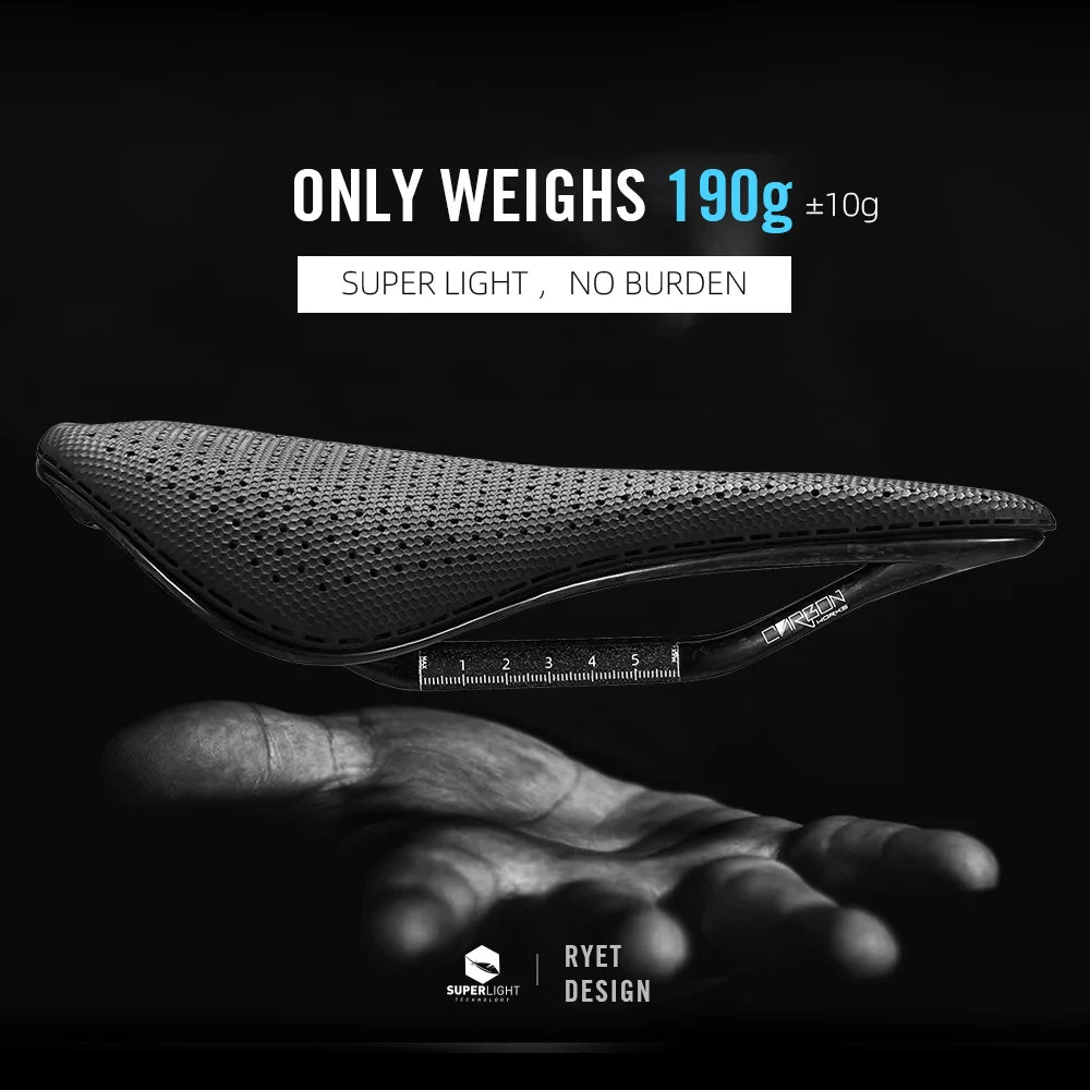 RYET Carbon 3D Printed Bike Saddle - 145/155mm Lightweight Cycling Seat for Road, MTB, Gravel & Triathlon Bikes