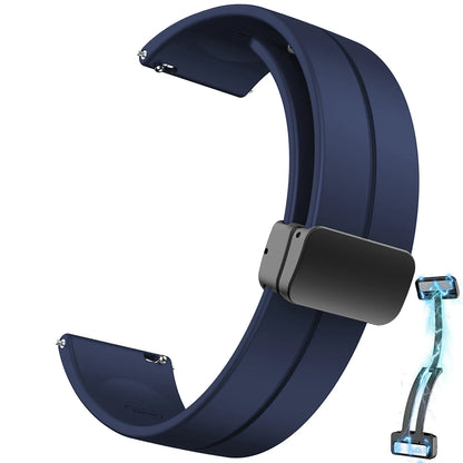 20mm/22mm Silicone Watch Strap - Magnetic Buckle Sport Band for Samsung Galaxy Watch, Huawei Watch GT 2/3 and Gear S3