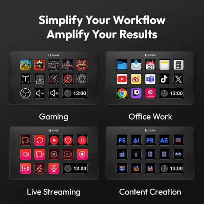 Ulanzi D200 Live Streaming Controller – 13 LCD Keys for Vlog, Content Creation, Photo & Video Editing, Gaming, Office Work