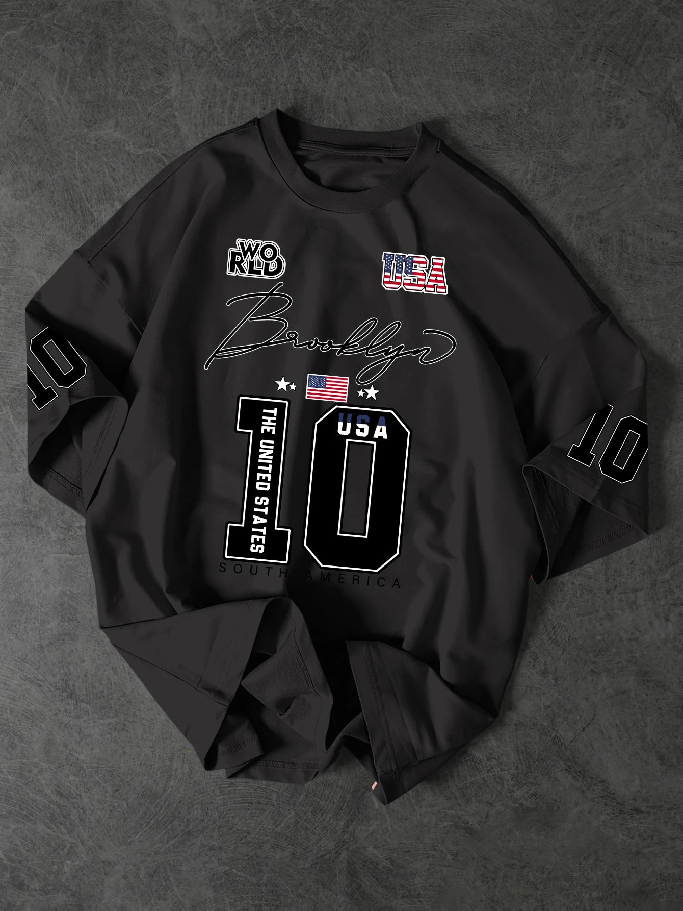 Brooklyn Style 10 Print Oversized T-Shirt - Men's Vintage Streetwear Jersey Tee