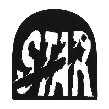 Y2K Letter Knitted Beanie Cap – Unisex Winter Autumn Warm Ski Skullcap, Hip Hop Streetwear Ear Cover Hat for Men & Women
