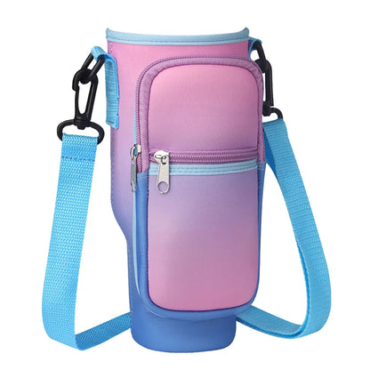 Portable Water Bottle Carrier Bag – Neoprene Holder with Phone Pocket for Stanley 40oz Tumbler with Handle