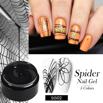BORN PRETTY Spider Wire Gel Nail Polish 5ml - Flower Drawing & Creative Point-to-Line Nail Art Gel Varnish