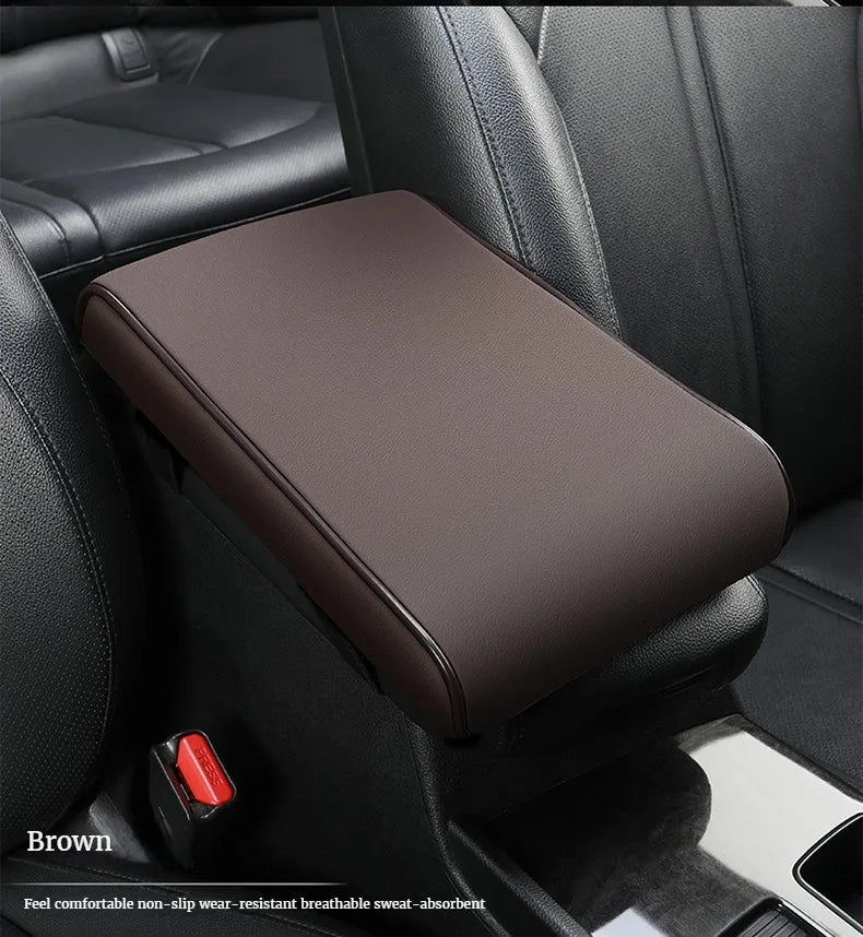 PU Leather Car Armrest Pad – Universal Heightened Center Console Cushion, Comfortable Armrest Cover (31cm x 20cm x 4.5cm)