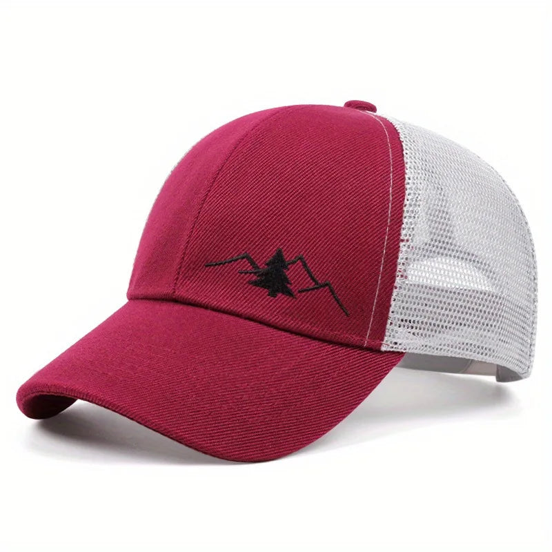 Men’s Mesh Baseball Cap - Breathable Outdoor Sports Sunshade Hat with Adjustable Duckbill Design