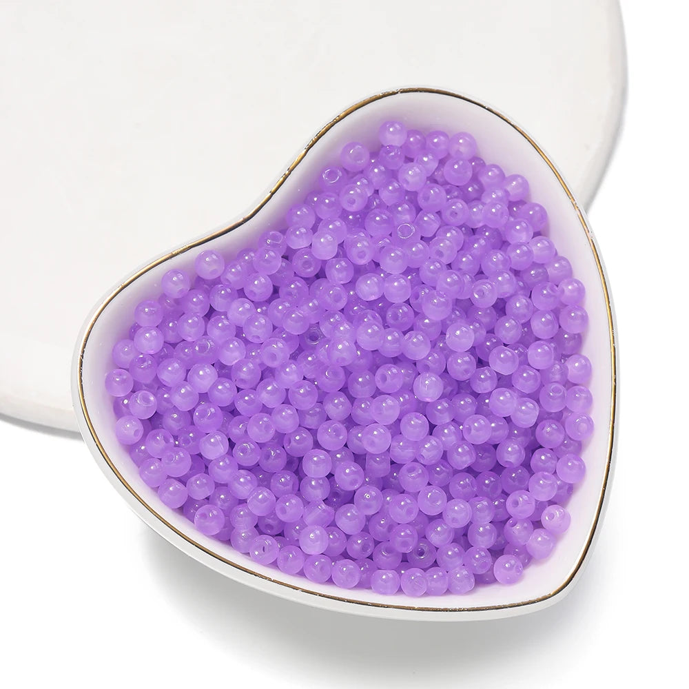 50/100pcs 4mm Colored Glass Jade Beads - Round Spacer Beads for DIY Earrings, Necklaces & Bracelets