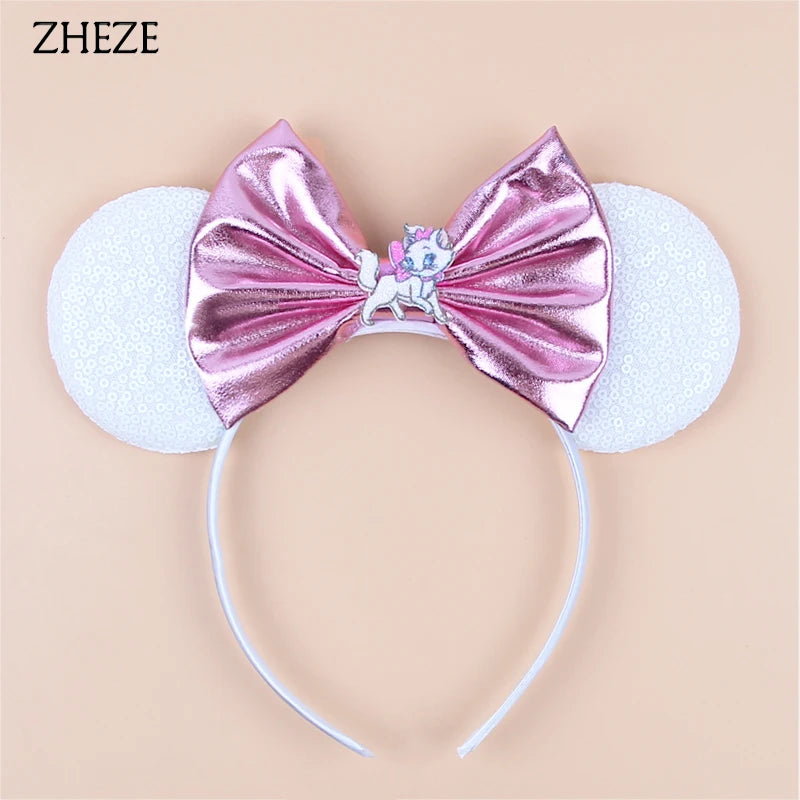 Disney Cartoon Mouse Ears Headband - Sequin Bow Hair Accessory for Girls, Birthday Parties & Cosplay
