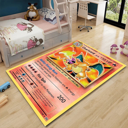 Pikachu Anime Area Rug - Non-Slip Pokemon Inspired Carpet for Living Room Kids Bedroom Home Decor