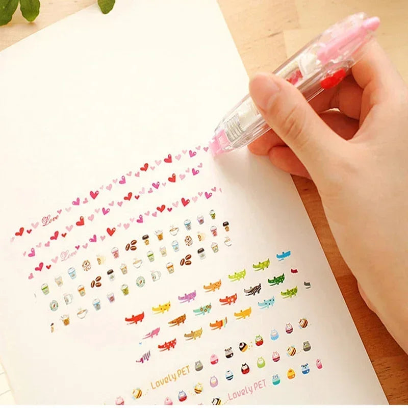 Kawaii Correction Belt: Girls' Hand Account Decorative Stickers & Marker Pen Set - School & Office Stationery Supplies