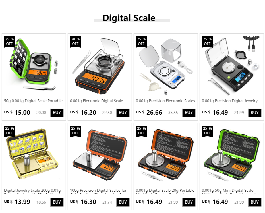 Brifit 0.001g Precision Digital Pocket Scale – 50g Mini Milligram Scale with Calibration Weights