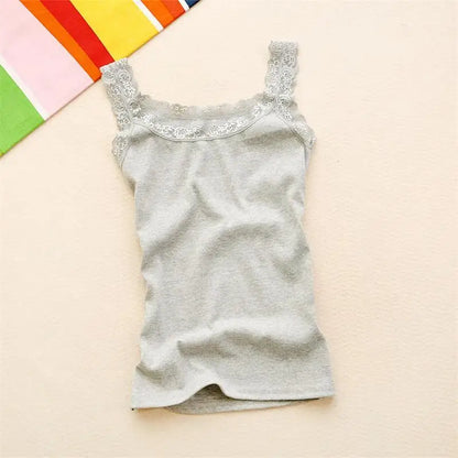 Women's Lace Tank Top - Sleeveless Summer Vest Top for Women, Stylish Casual Innerwear in White & Black