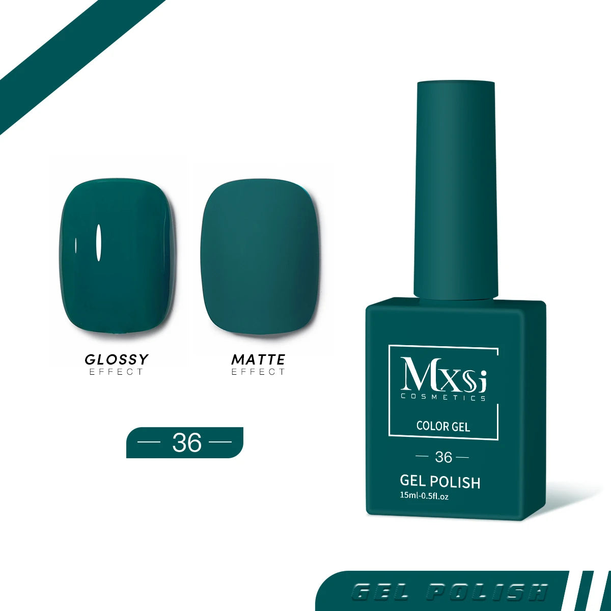 Mxsi 15ml Gel Nail Polish - Neon Brown, Royal Blue, Red, Green & Nude UV Gel Lacquer Colors for Nail Art