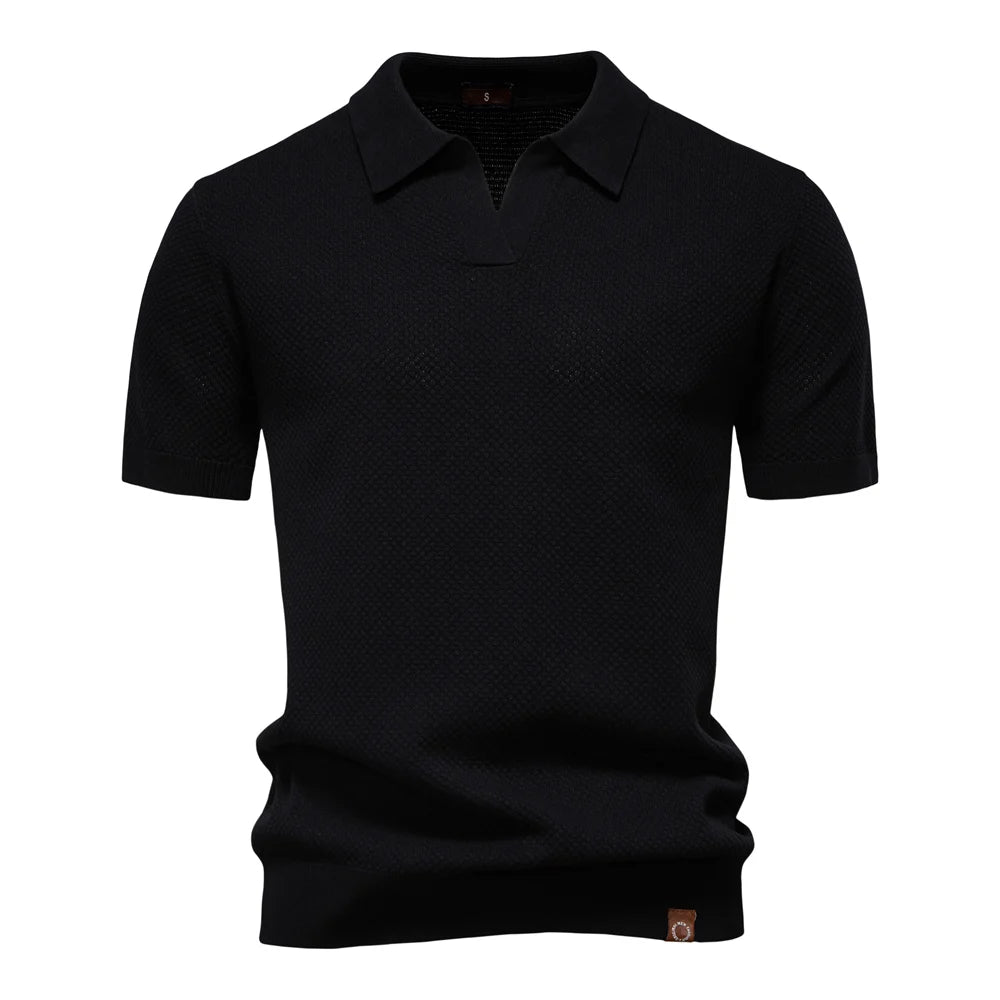 Men's Premium Golf Polo Shirt - 2025 Summer Solid Color Breathable Casual Collared Polo