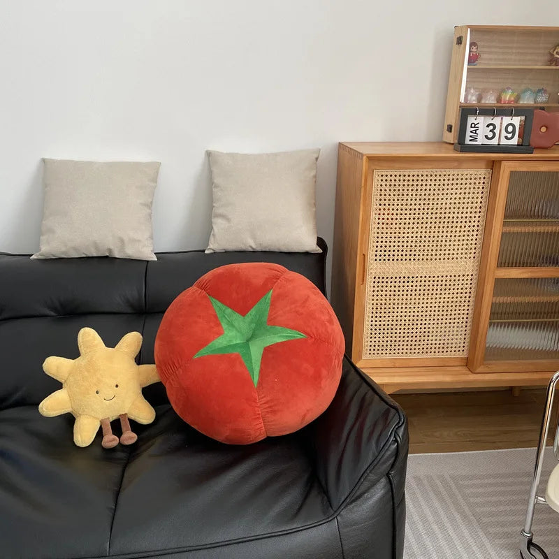 Sofa Bay Window Cushion – Cute Mushroom & Tomato Pillow for Bedroom Room Decoration, Ins Style Ornament