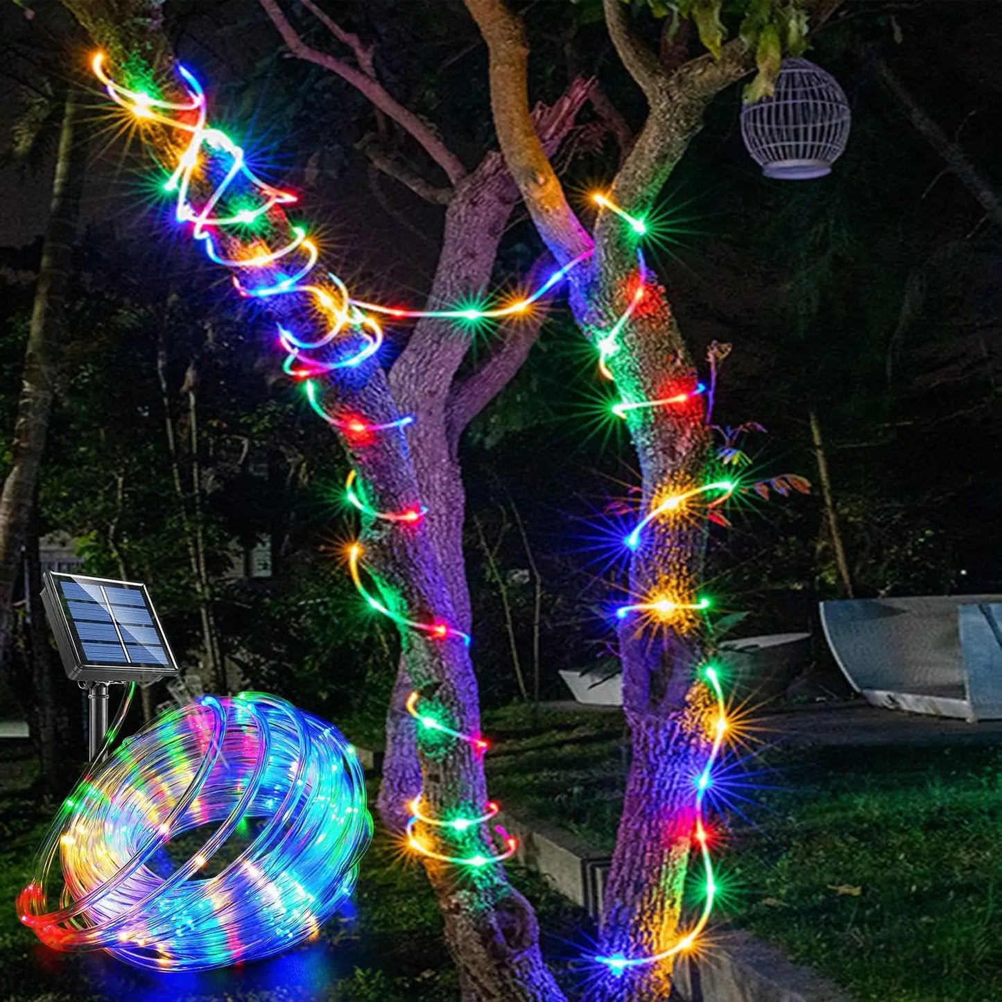 Outdoor Solar String Lights Waterproof LED Rope Tube – Christmas Fairy Garland for Garden, Tree, Yard & Fence Decor