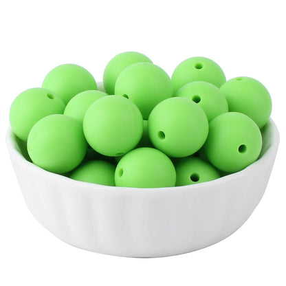 15mm Silicone Beads Set - Colorful Loose Beads for DIY Keychains, Jewelry & Beaded Pen Crafts