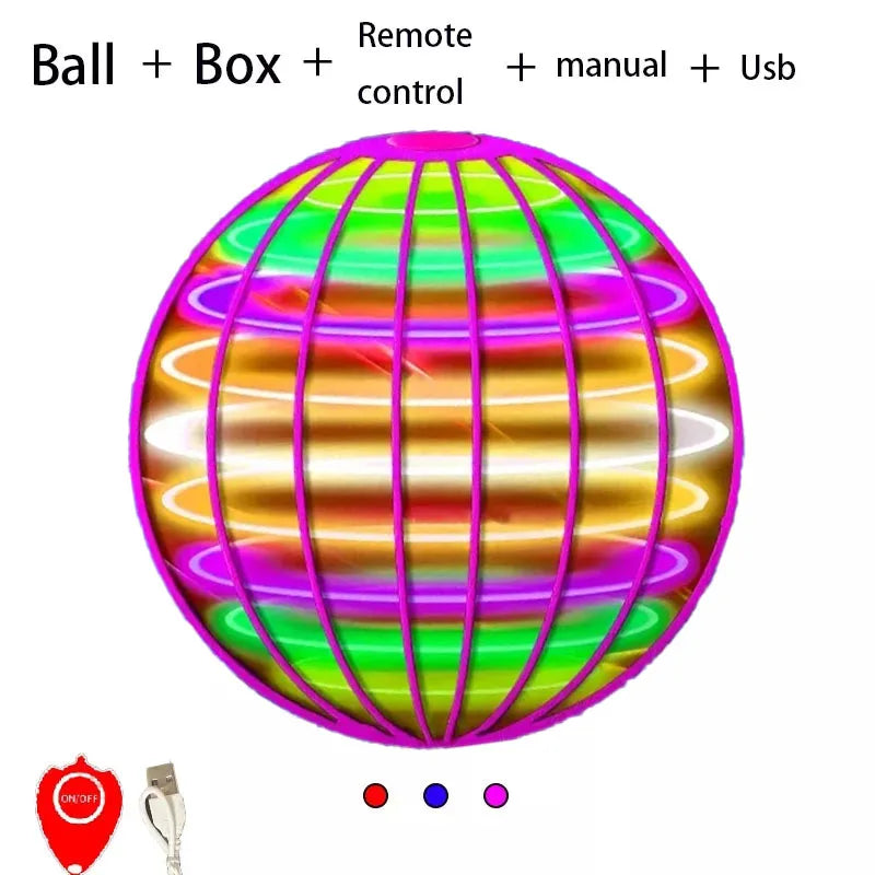Flying Boomerang Ball with LED Lights – Magic Hover Flyorb Drone Spinner Toy for Kids Gifts