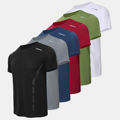 Men’s Summer Quick-Dry Sports T-Shirt – Printed Short Sleeve Loose Fit Athletic Running & Fitness Top for Teens and Adults