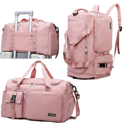 Women’s Sports Gym Bag – Dry & Wet Compartments Shoulder Crossbody Travel Duffel for Swimming, Fitness & Outdoor Use