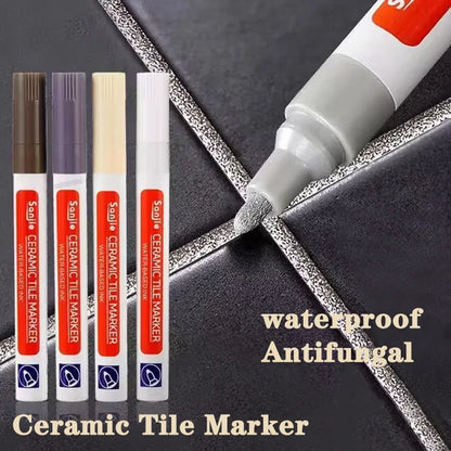 Waterproof Tile Grout Repair Pen – Wall and Floor Seam Marker for Bathroom and Kitchen, Available in Black, White, Gold, Silver, and Beige