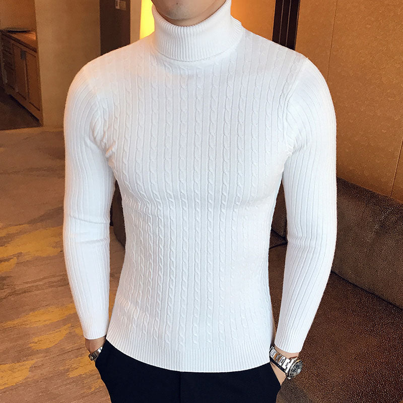 New Turtleneck Sweater for Men - Casual Rollneck Knitted Jumper, Warm Woolen Sweater