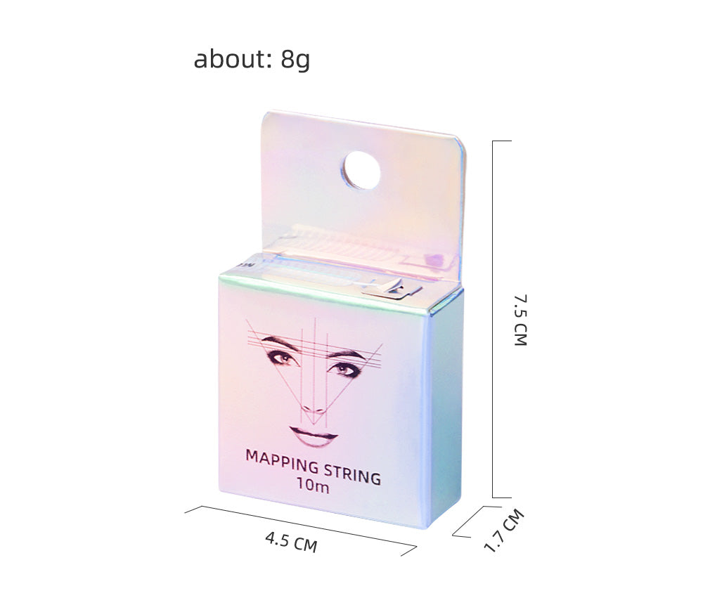 10m Pre-Inked Mapping String for Eyebrows – Microblading & PMU Marker Thread in Box for Tattoo Brow Mapping
