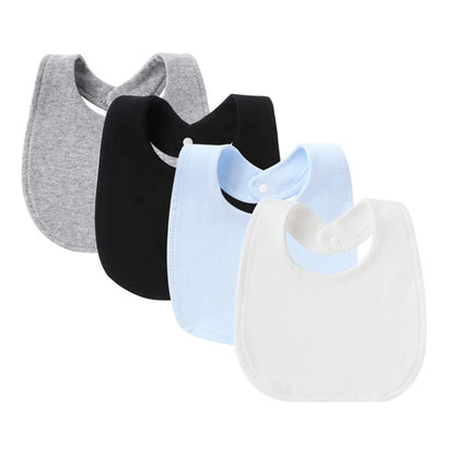 4Pcs Baby Bibs – Cotton Newborn Bibs for Girls & Boys, Infant Accessories, Toddler Saliva Towels for Baby Care