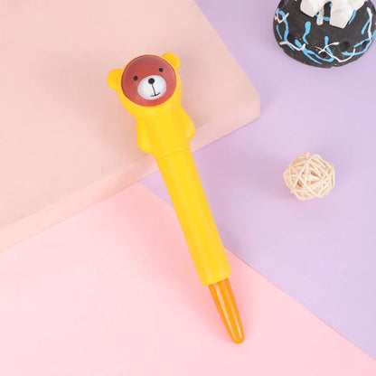Kawaii Squishy Gel Pens – Cute Animal and Fruit-Shaped Stress Relief Pens for School and Office Supplies