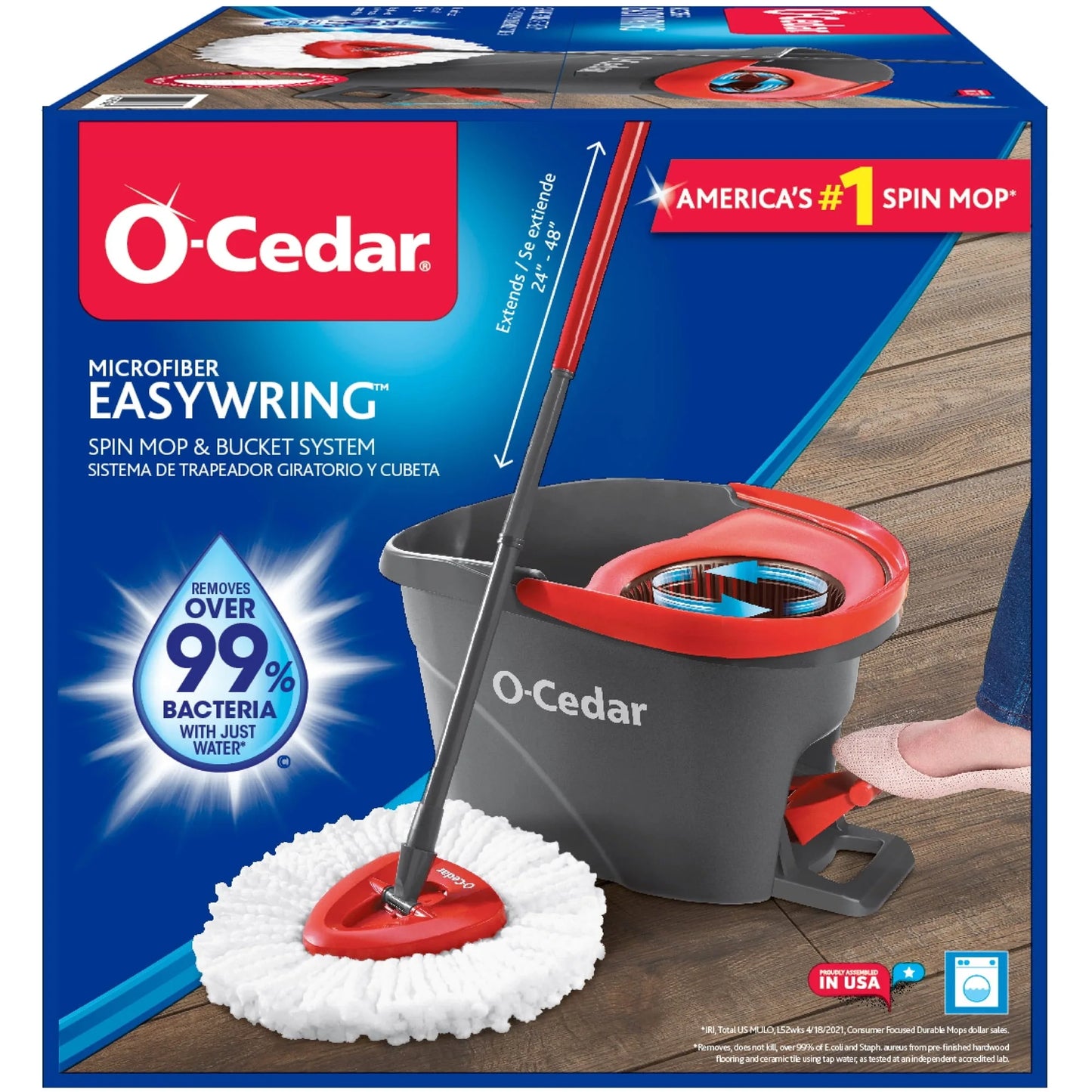 Foot-Activated Hands-Free Pedal Spin Mop Bucket System