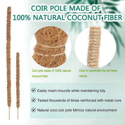 Bendable Coco Coir Moss Pole Plant Cage - Support Extension for Monstera & Climbing Plants - Ideal for Garden Growth