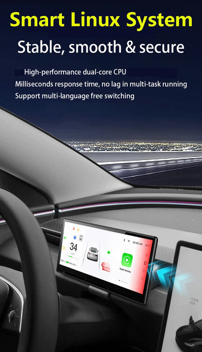 CATRONICS Head-Up Display for Tesla Model 3/Y – 8.9-Inch Linux System with CarPlay, Energy Consumption & Driving Data Detection