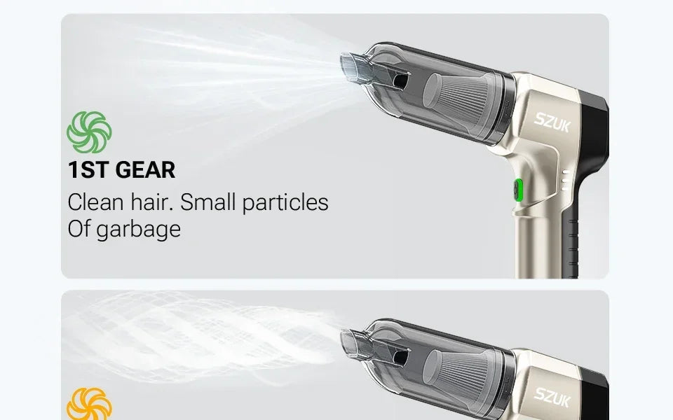 SZUK 9998700PA Car Vacuum Cleaner – Strong Suction Cordless Handheld Portable Cleaning Machine