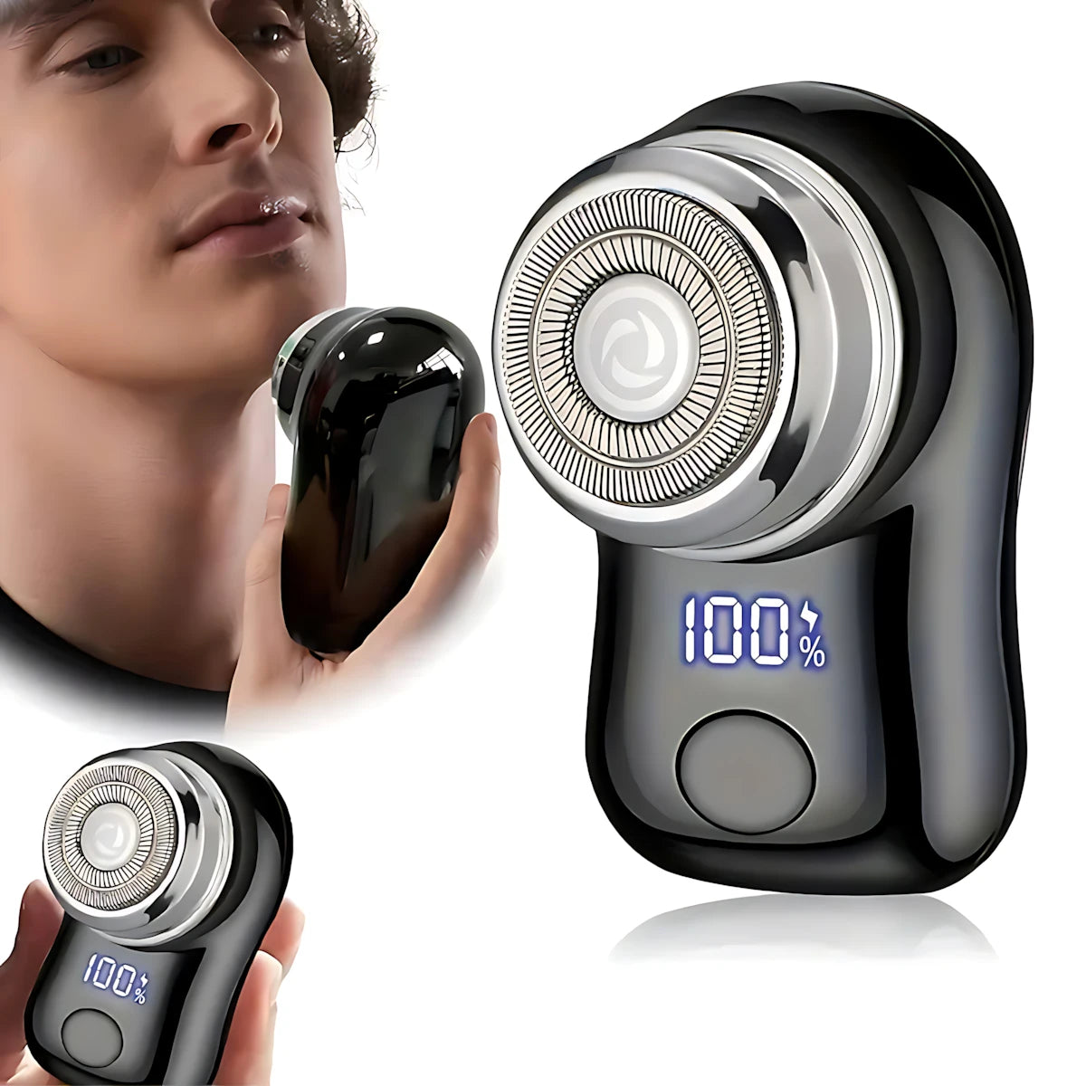 Men’s Electric Beard Shaver – Stainless Steel Spiral Razor, USB Rechargeable Portable Net Shaving Trimmer with Long Battery Life for Cordless Grooming
