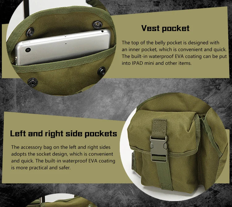 Tactical MOLLE Vest | Quick Release Hunting & CS Training Chest Vest with AK Belly Pockets
