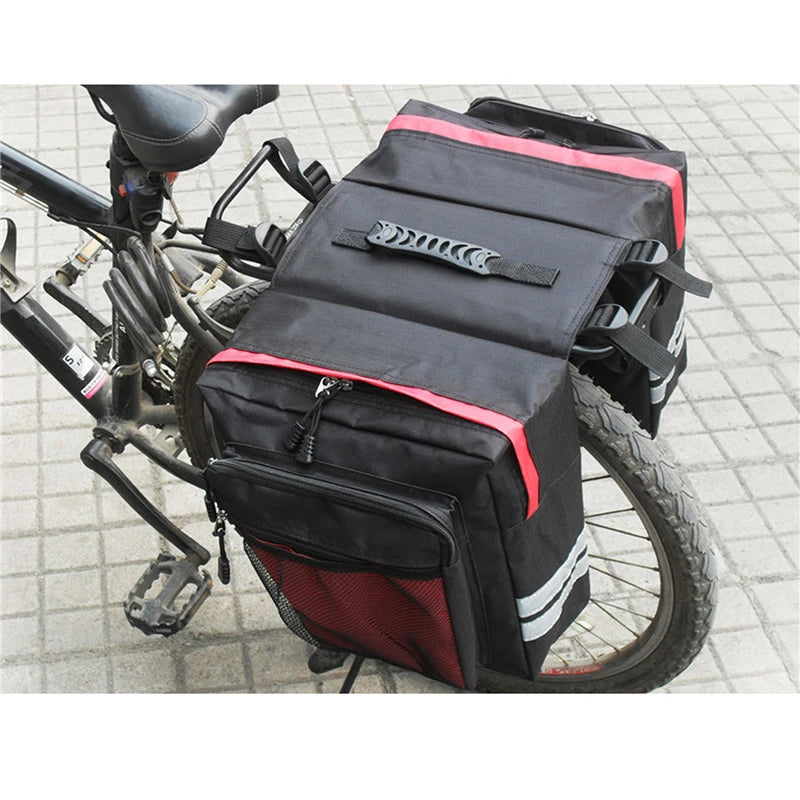 MTB Bicycle Rear Rack Carrier Bag - Durable Double Side Trunk Luggage Pannier, Cycling Travel Seat Bag