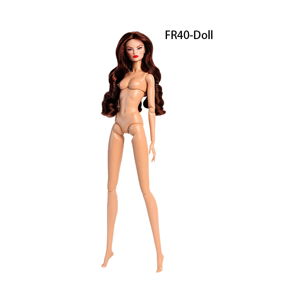 32cm European Supermodel Nude Doll – Original 1/6 Joint Figure with Multi-Color Skin and Exquisite Makeup, Full Series Collectible Toy