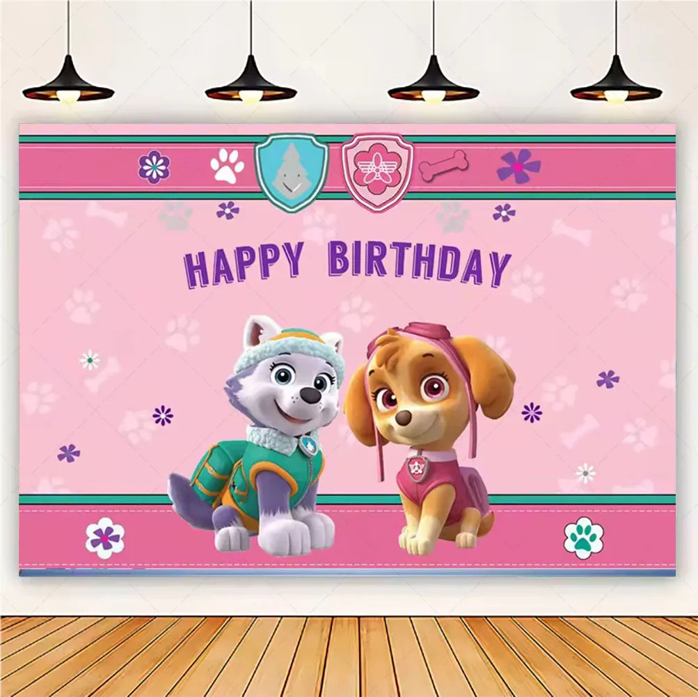 PAW Patrol Skye Pink Birthday Party Decorations Set – Foil Balloon Backdrop, Disposable Tableware & Baby Shower Supplies for Girls Kids Gifts