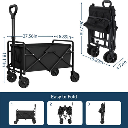 Foldable Garden Wagon Cart Portable Outdoor Camping Trolley Utility Beach Shopping Cart