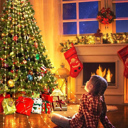 LED Star Waterfall Lights – Christmas String Lights for Tree Ornaments | Home Decor for Christmas 2024 and New Year 2025